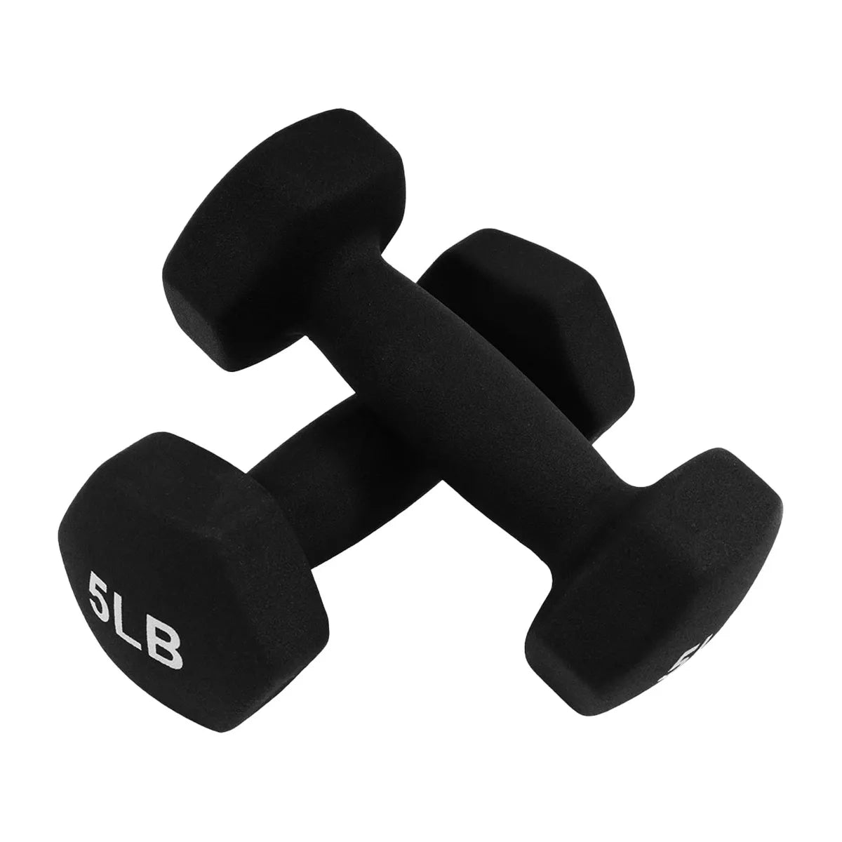 BalanceFrom 110-Pound Neoprene Coated Cast Iron Dumbbell Set with Stand, Includes 10 Pairs of Weights Ranging from 1 to 10 Pounds, Black