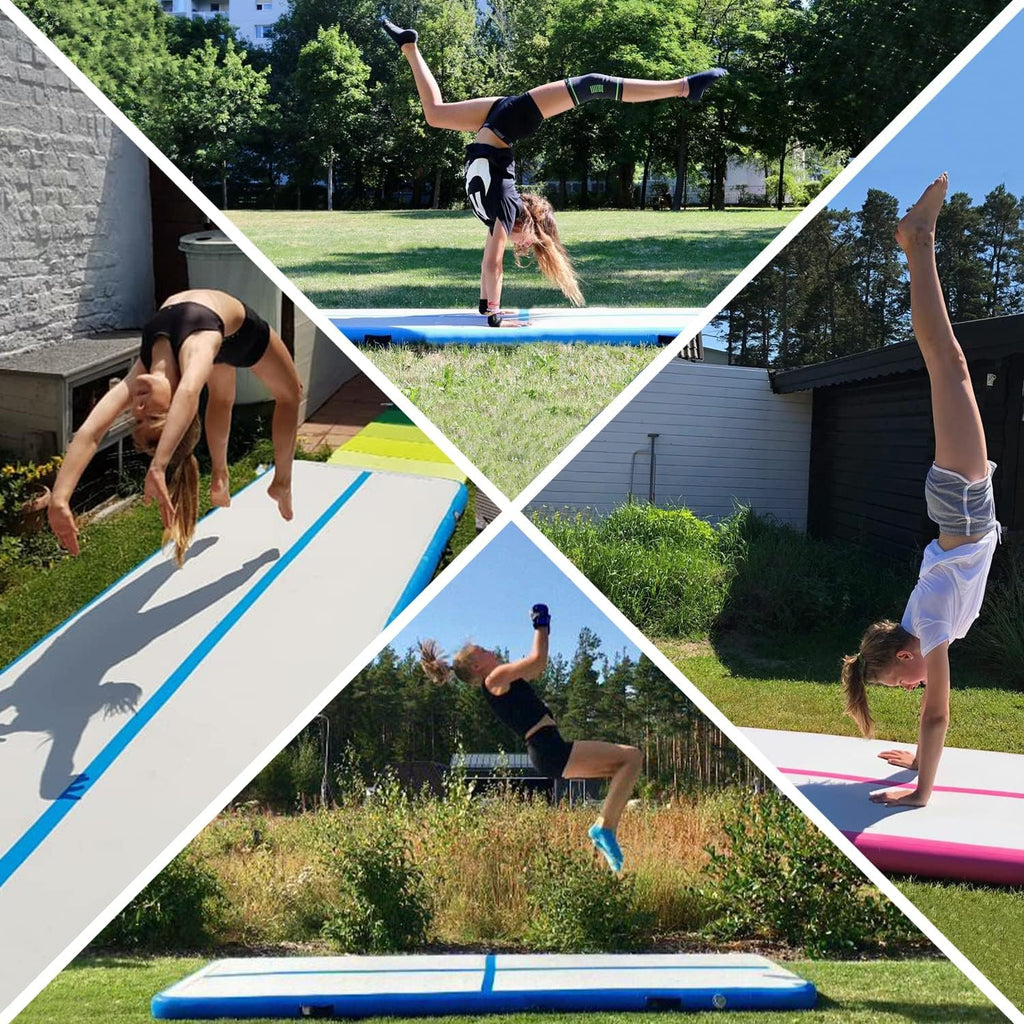 Inflatable Carbon Air Tumble Track with Electric Pump - Available in 10Ft, 13Ft, 16Ft, 20Ft, and 26Ft - Ideal for Gymnastics, Cheerleading, and Tumbling at Home