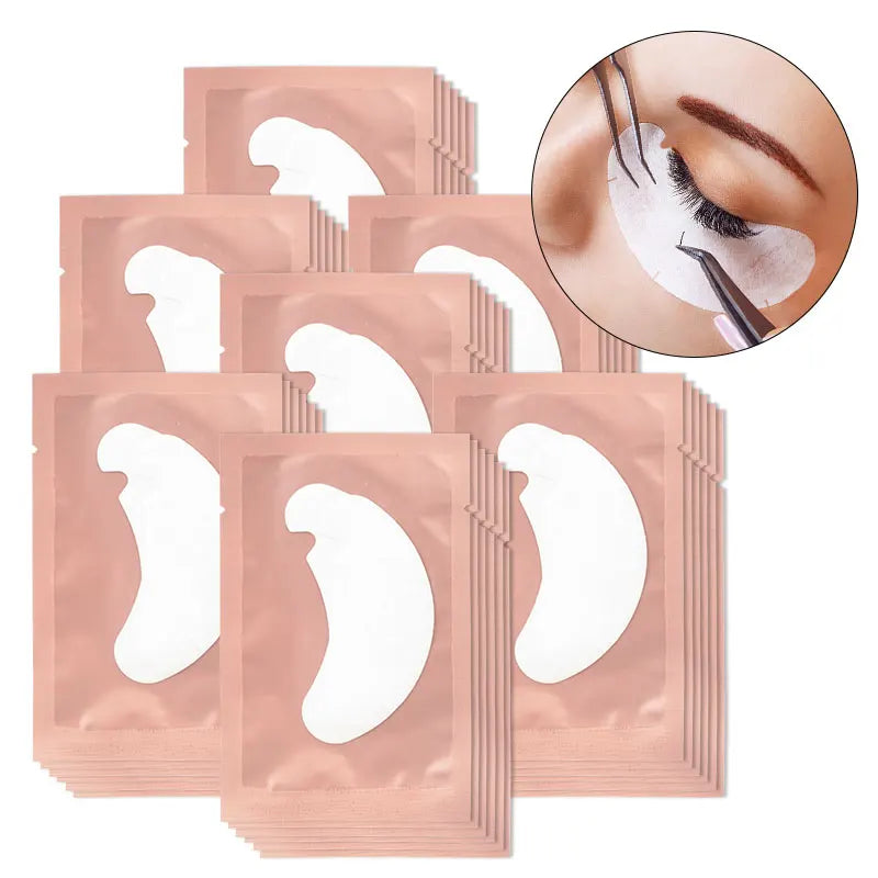 100 Pairs of Hydrogel Grafting Eyelash Stickers - Gentle and Non-Irritating Lashes Extension Supplies for Makeup Application