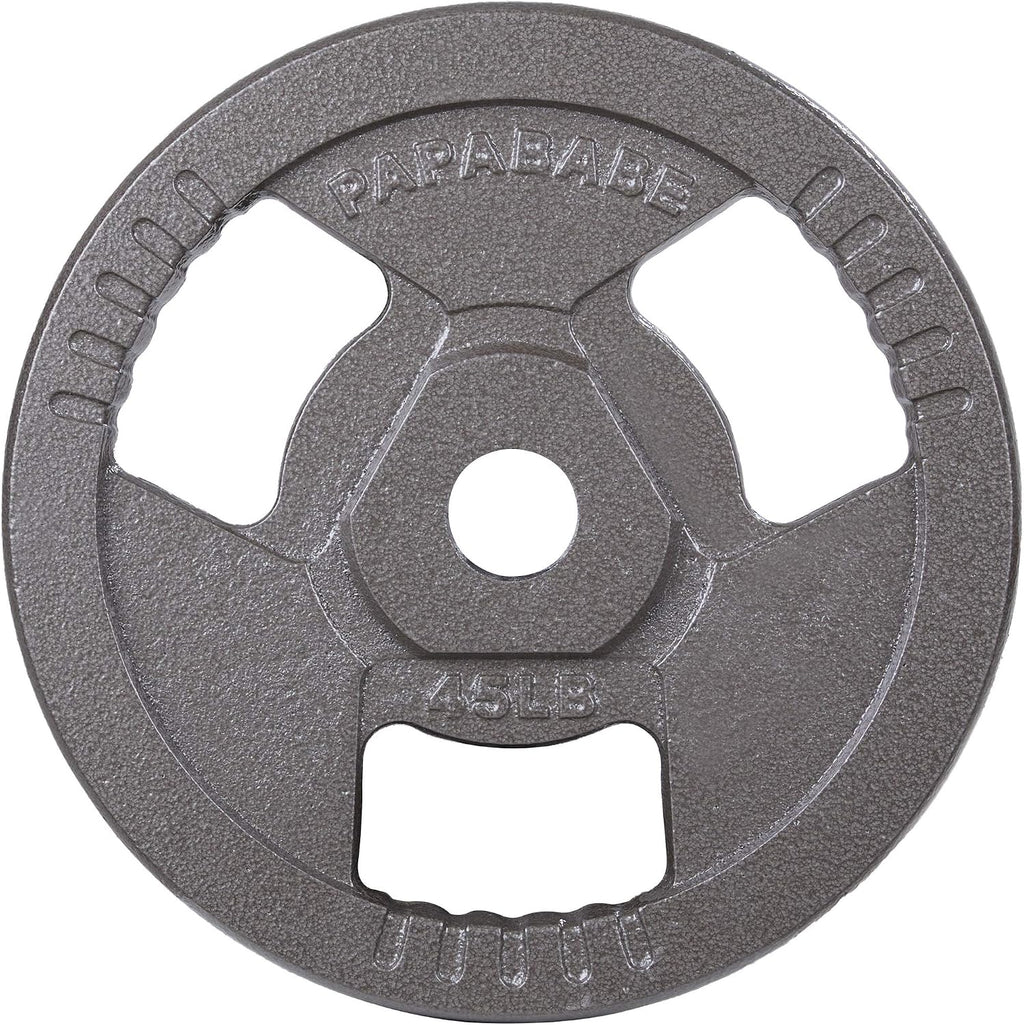Olympic Grip Weight Plates - 2-Inch Sets for Strength Training and Weightlifting (Single 45 LB)