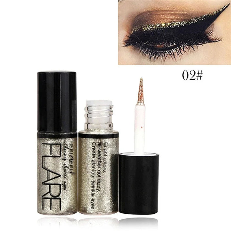 Professional Liquid Glitter Eyeliner in Silver and Rose Gold for Women - High Pigment Cosmetic Makeup