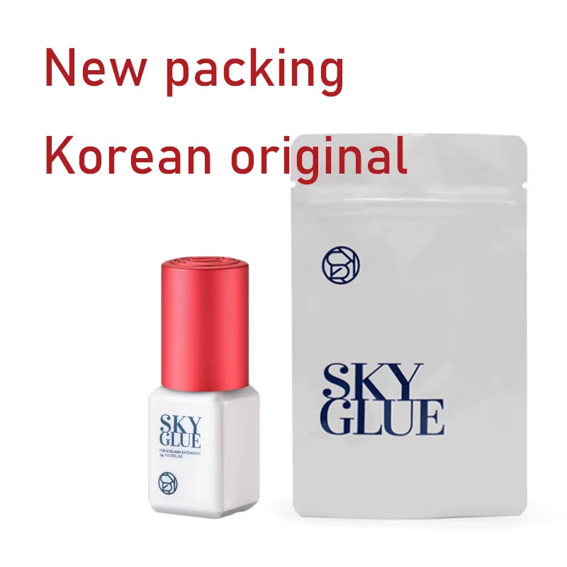 SKY S+ Glue for Fake Eyelash Extensions - Original Korean Formula, 5ml, Red Cap - Professional Adhesive for Beauty and Makeup Applications