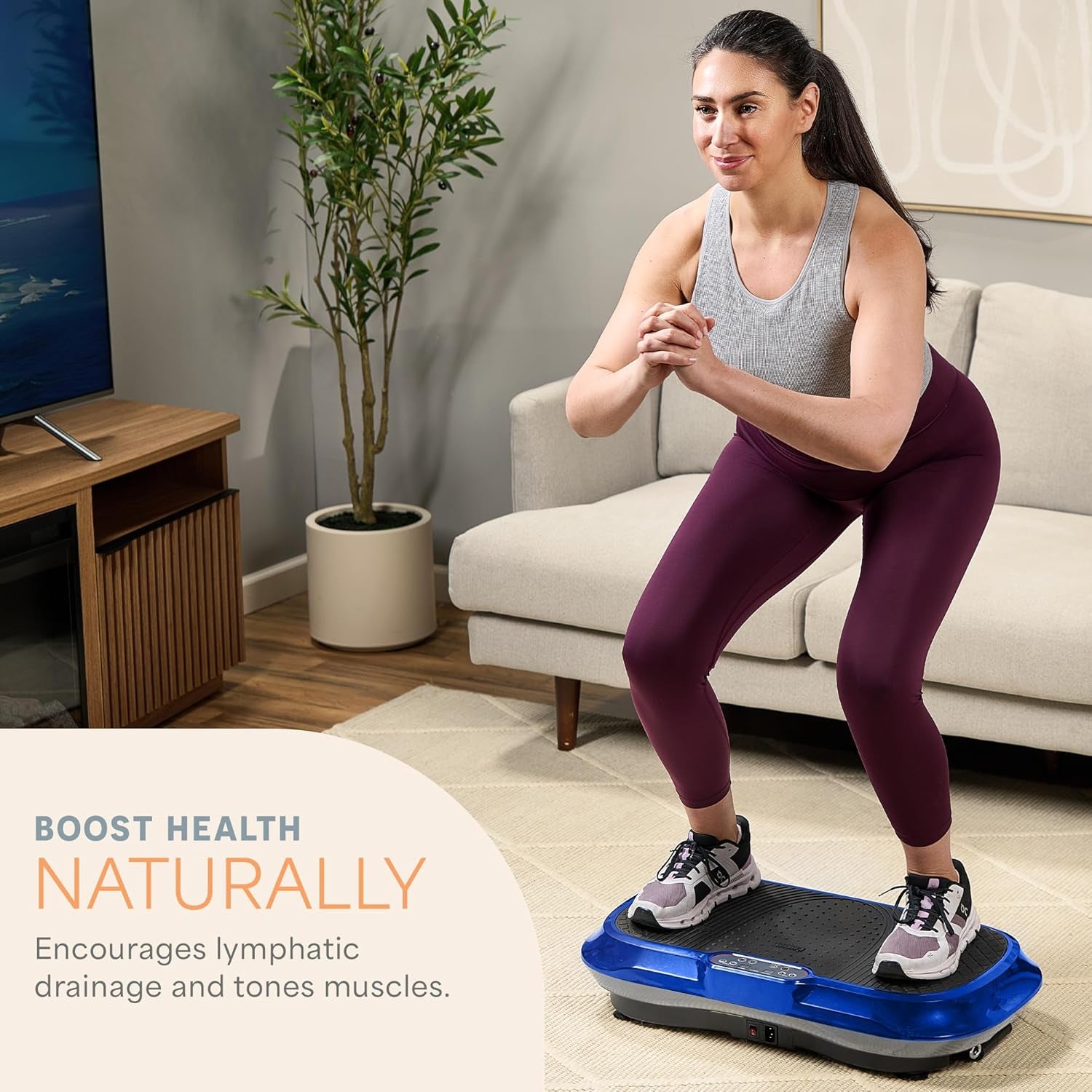 Waver Vibration Plate Exercise Machine for Enhanced Lymphatic Drainage and Comprehensive Full-Body Workouts with Resistance Bands – Professional Fitness Equipment for Strength and Toning