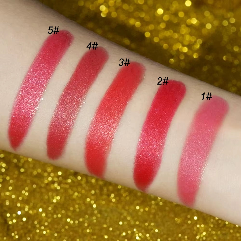 Glitter Infused Moisturizing Lipstick Set - Long Lasting Velvet Matte and Shiny Lip Gloss Collection