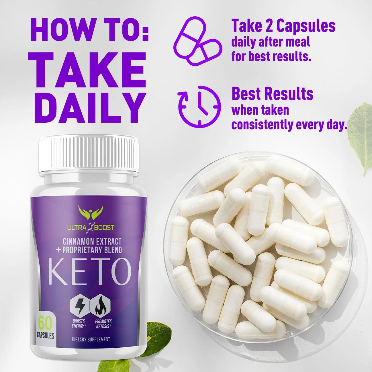(1 Pack) Ultra X Boost Keto Diet Pills - Utilize Fat for Energy with Ketosis - Boost Energy & Focus, Manage Cravings, Support Metabolism - Supplement for Women and Men - 60 Capsules