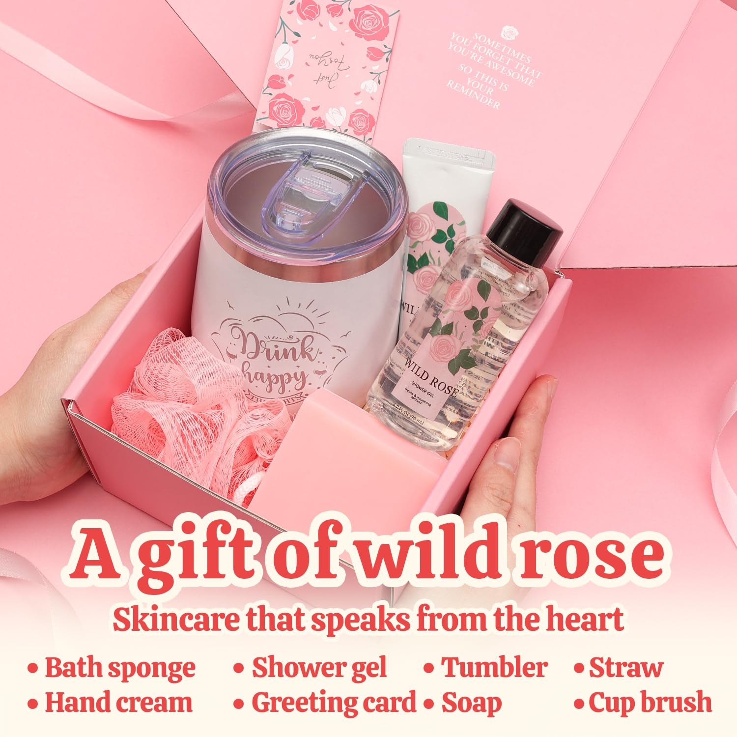 Luxurious Rose Bath and Body Gift Set for Women - 6-Piece Spa Collection, Perfect for Self-Care and Mother's Day Gifts