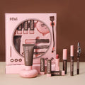 Women's Christmas Makeup Collection: 9 Lipsticks, Pressed Powder, BB Cream, Eyebrow Pencil, Mascara, and Eyeliner Set for Women and Girls