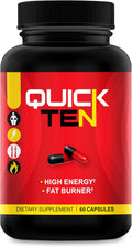 Quick Ten - Best Weight Loss Pills - Natural Metabolism Booster, Appetite Suppressant, Fat Burner Pills - Premium Diet Pills for Women and Men - Energy and Focus Blend - 60 Capsules