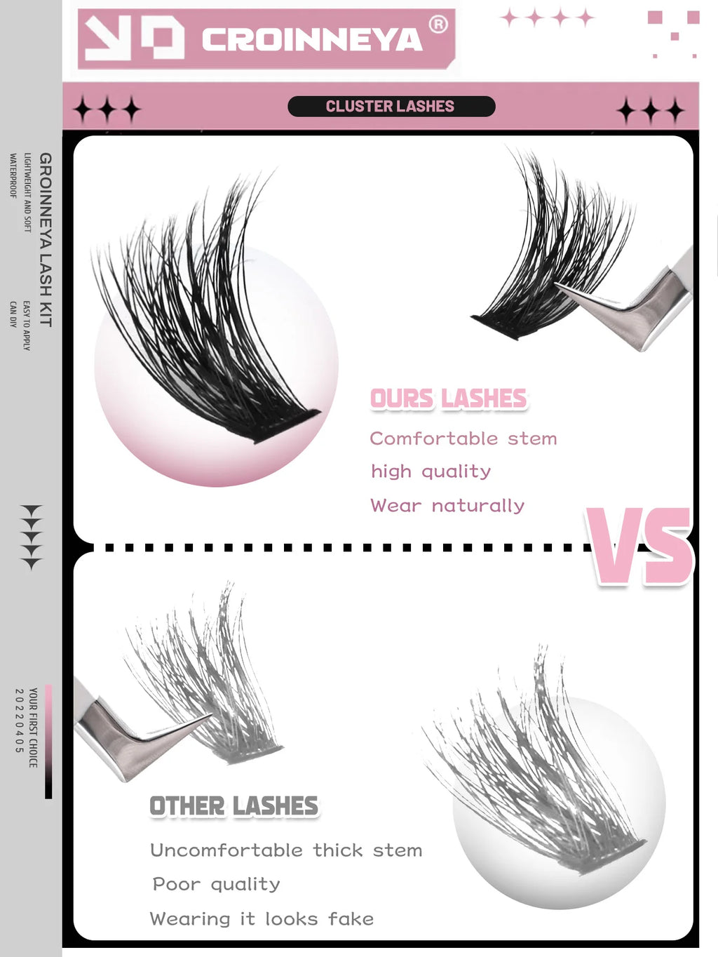 DIY Individual Lash Cluster Kit with Bond and Seal for Eyelash Extensions