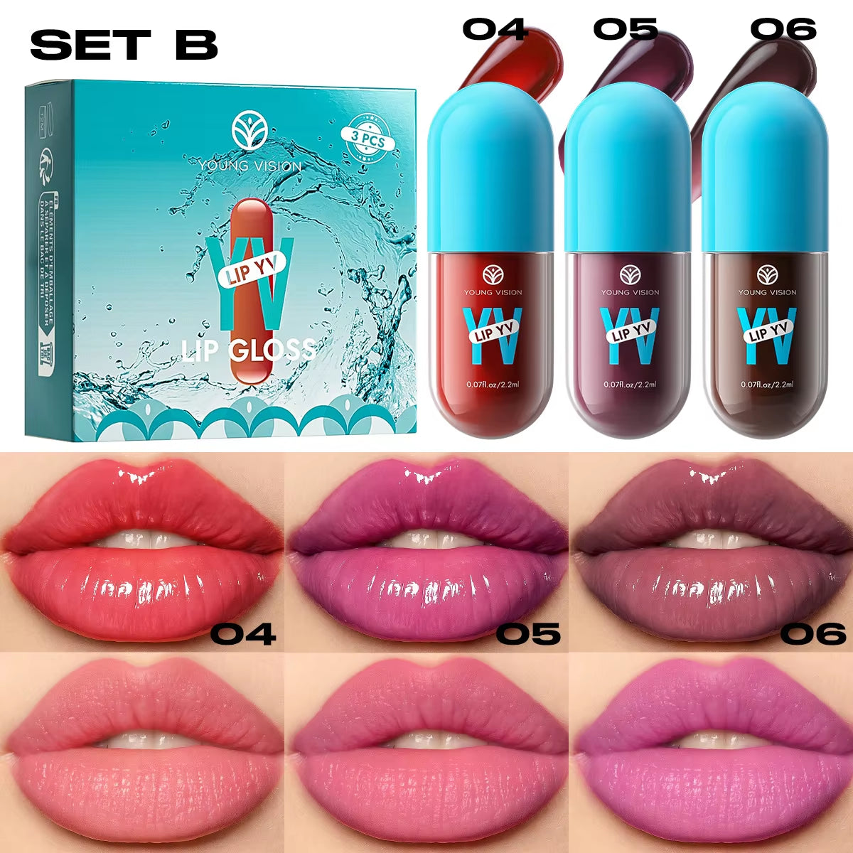 Velvet Matte Lip Gloss Set - 3 or 4 Pieces, Long-Lasting, Non-Fading, Non-Stick Cup, Fruit Scented, Smooth and Lightweight Formula
