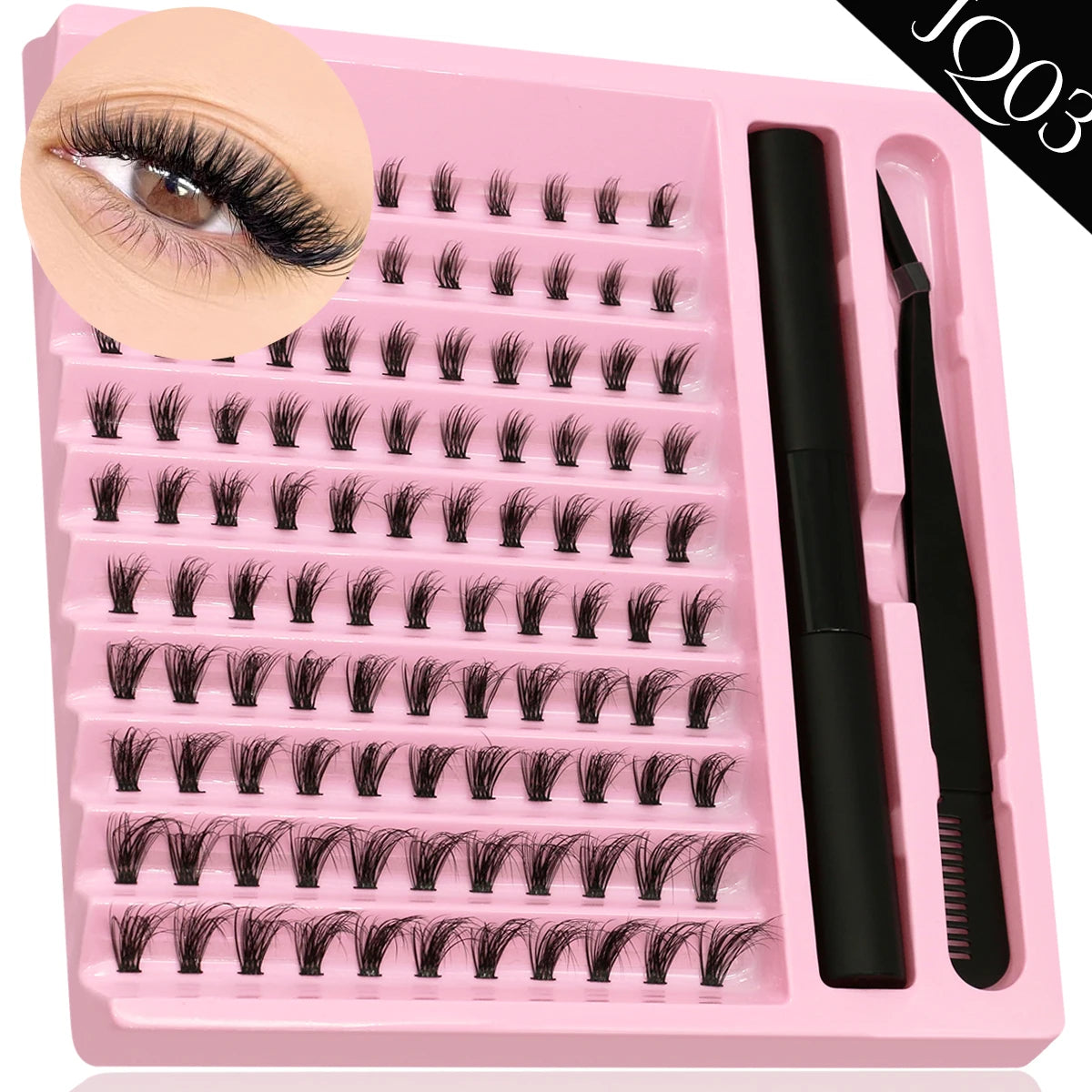 DIY Individual Lash Cluster Kit with Bond and Seal for Eyelash Extensions