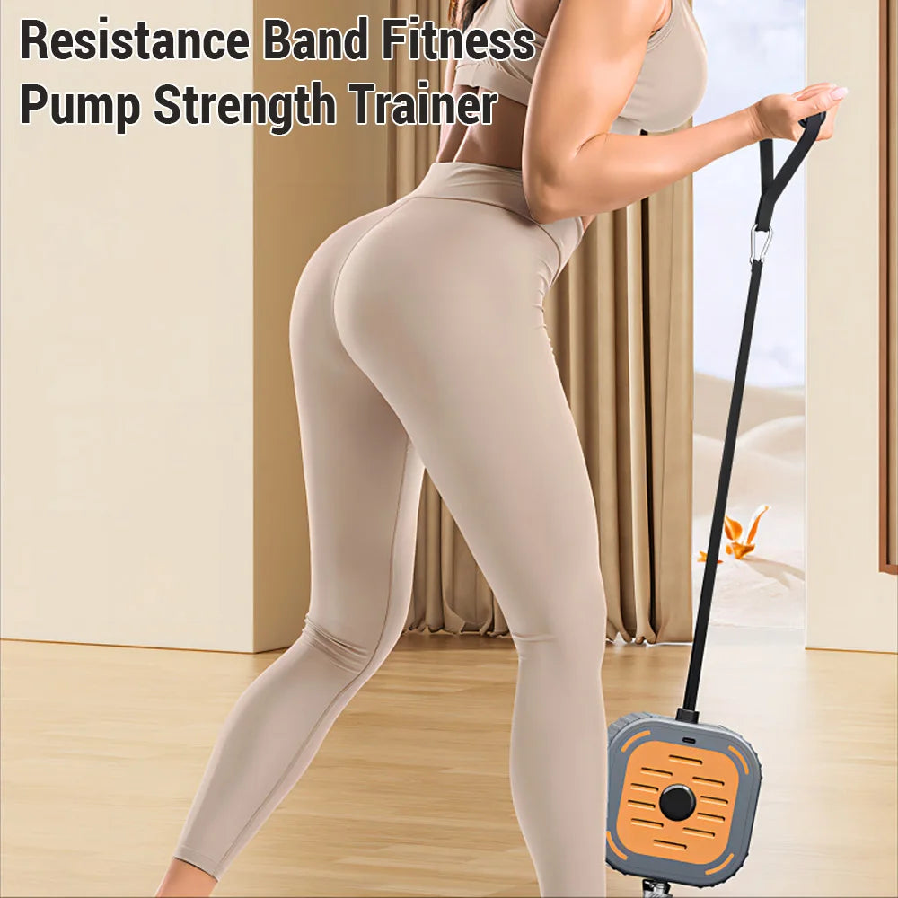 Adjustable Resistance Band Fitness Pump - Versatile Exercise Equipment for Arms, Legs, and Chest at Home
