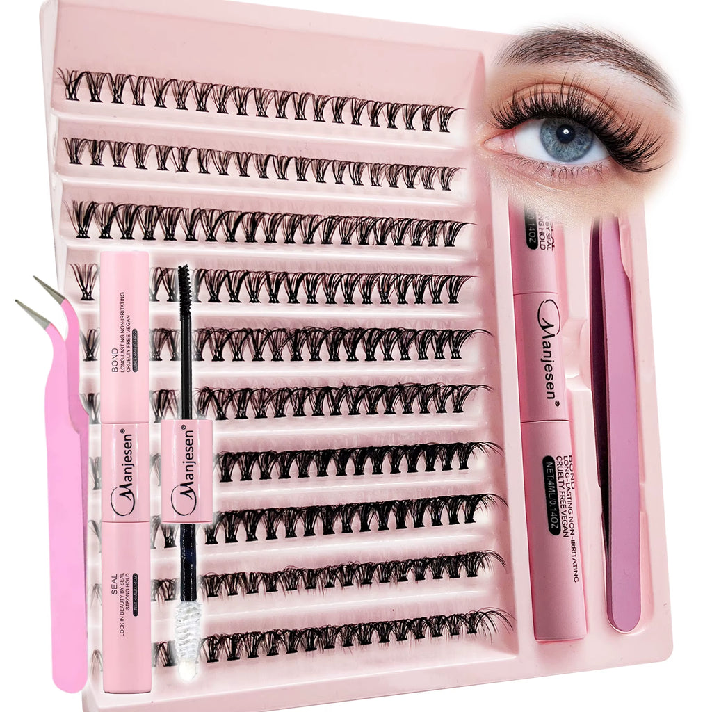 Professional DIY Eyelash Extension Kit - 200 PCS Cluster Lashes with Bonding and Sealing Tools for Optimal Application