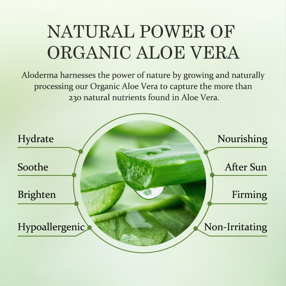 Aloe Vera Gel - 96% Pure Organic Formula, Harvested Within 12 Hours for Skin, Scalp, and Hair Hydration, Soothing Moisturizer, 7.05 Oz