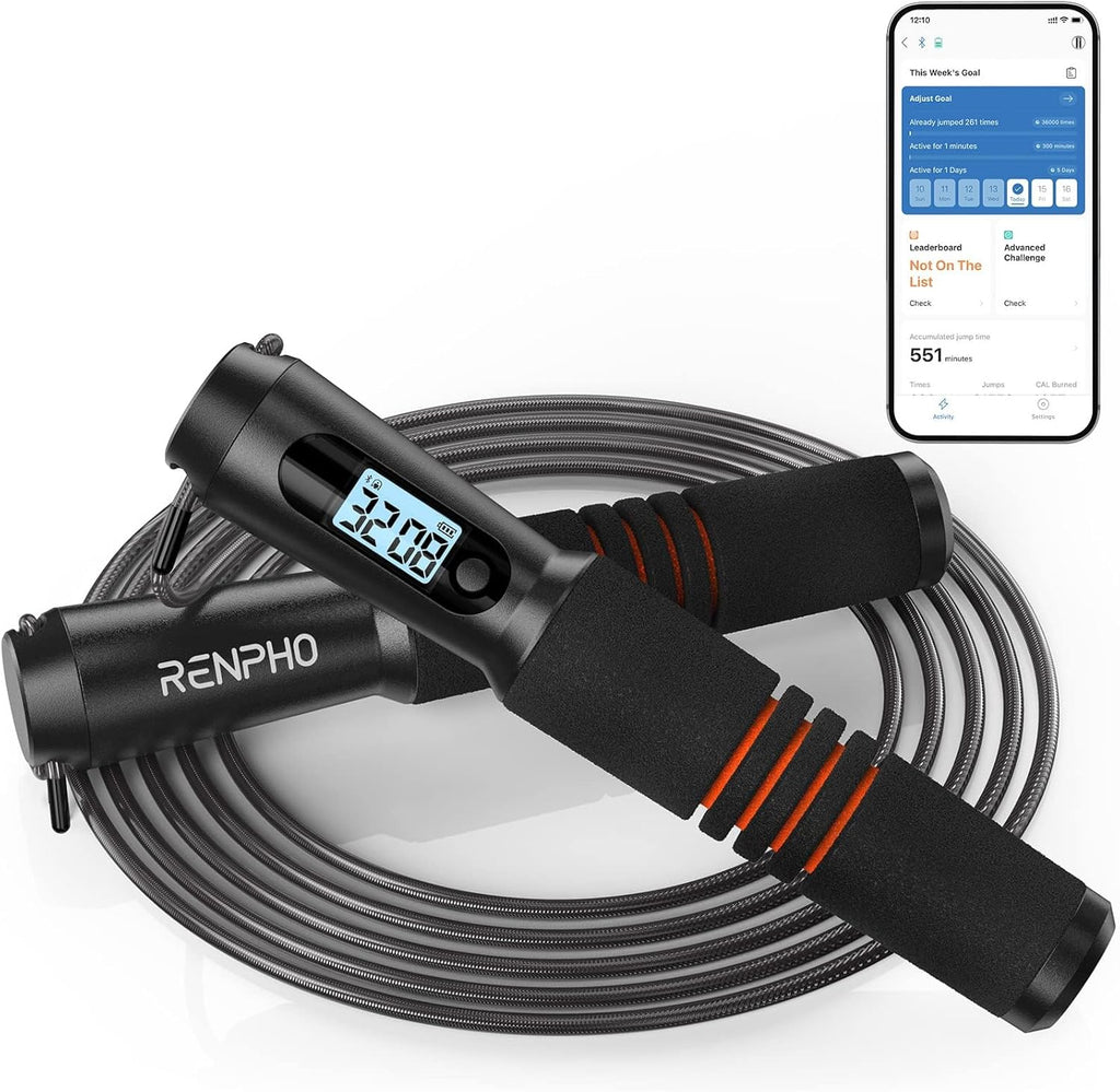Smart Jump Rope with App-Based Data Tracking and Analysis, Tangle-Free Design, Adjustable for All Users, Perfect for Crossfit, Gym, and MMA Training