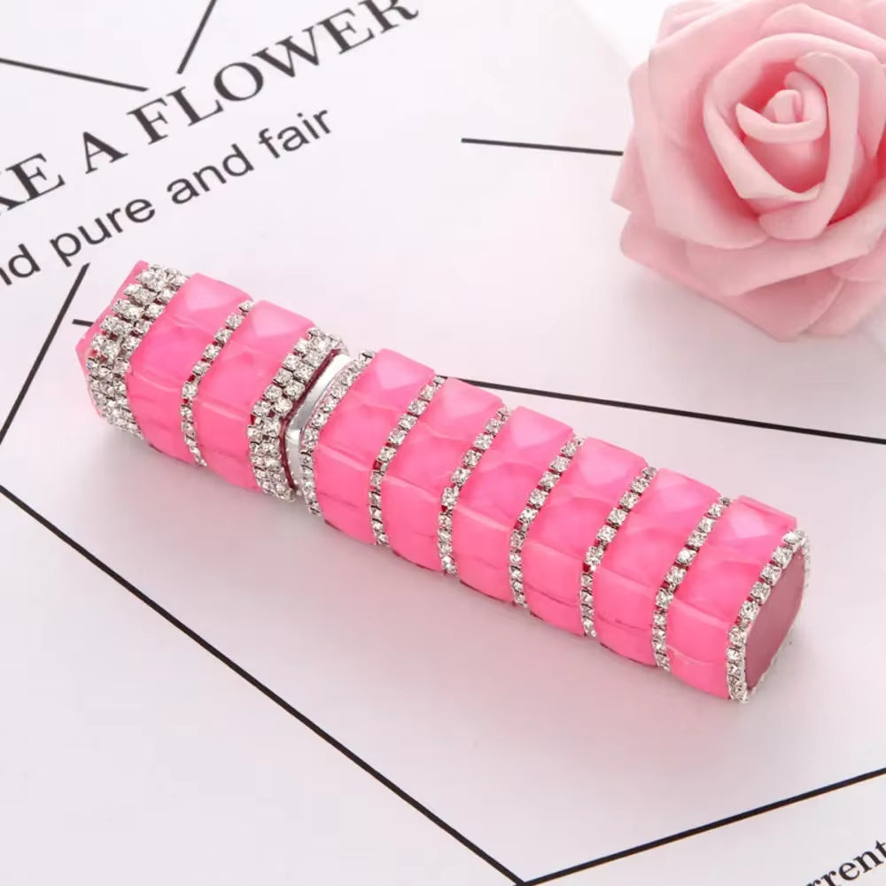 Diamond-Encrusted 10ml Glass Perfume Spray Bottle - Refillable Mini Cosmetic Vial