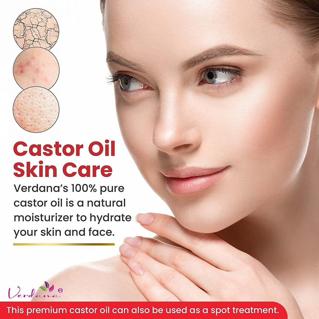 Organic Cold Pressed Castor Oil – Hexane Free Hair and Scalp Treatment, Eyelash and Eyebrow Enhancer, Skin Moisturizer – USDA Certified Pure and Natural – 16 Fl Oz