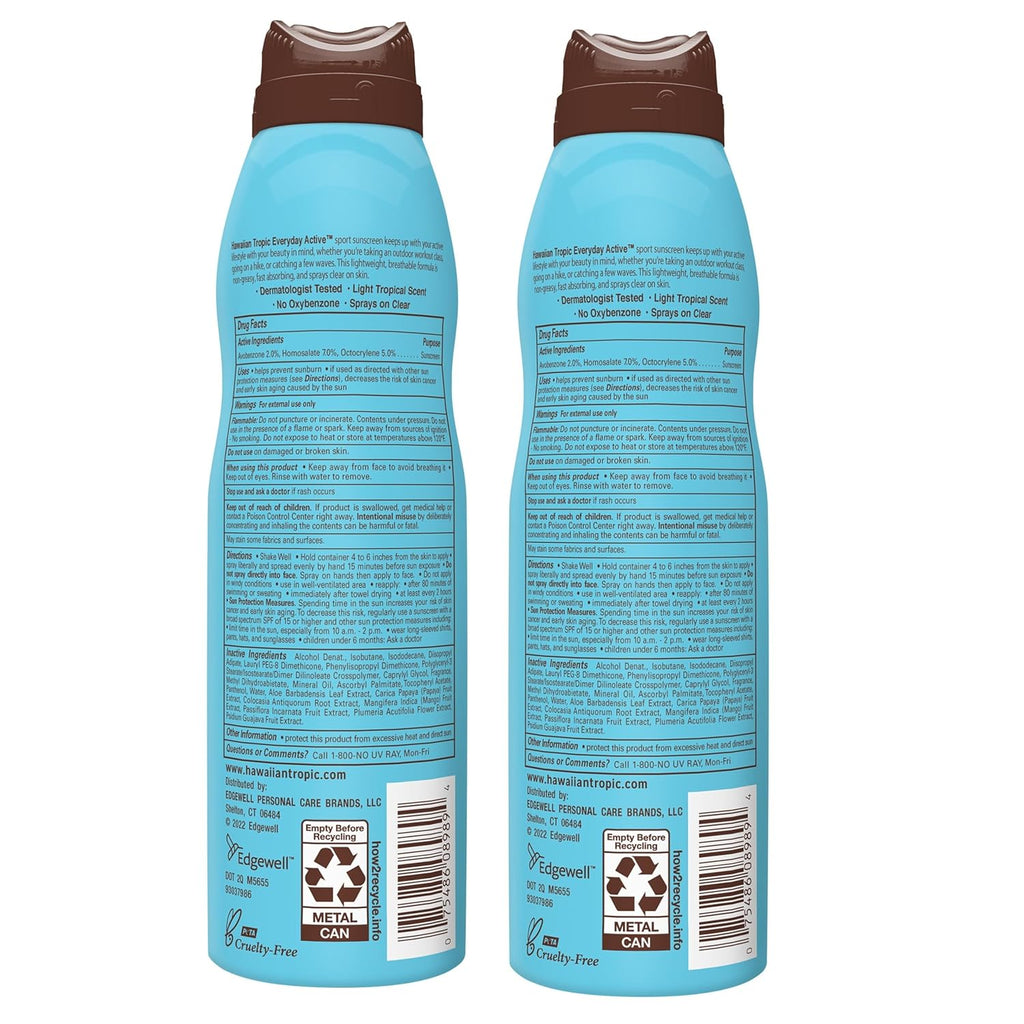 Everyday Active Clear Spray Sunscreen SPF 30 - Oxybenzone Free, 6 oz Twin Pack