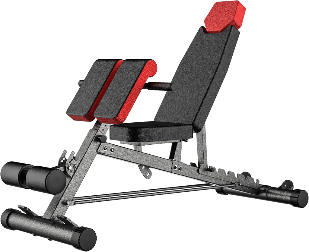 Comprehensive FID Weight Bench for Full-Body Workouts – Hyper Back Extension, Roman Chair, Adjustable Ab Sit-Up, Incline/Decline, and Flat Bench Functions
