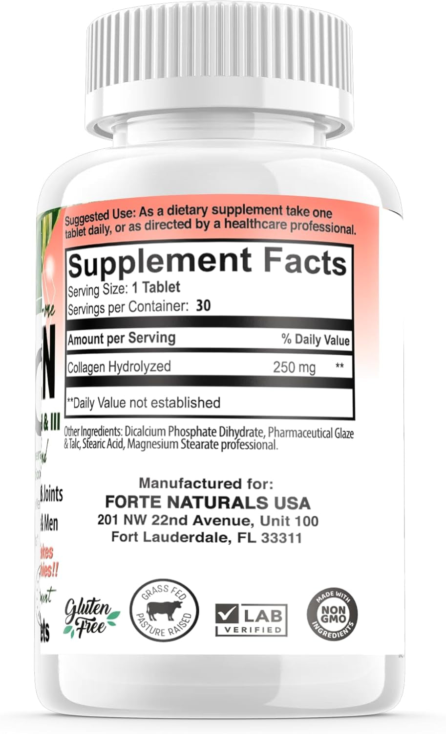 Collagen Peptide Pills 30 Tablets Collagen Protein Supplements NO More Mixing Collagen Powder Shakes Easy to Swallow Collagen Peptides Powder Pills Collagen Protein Capsules Keto