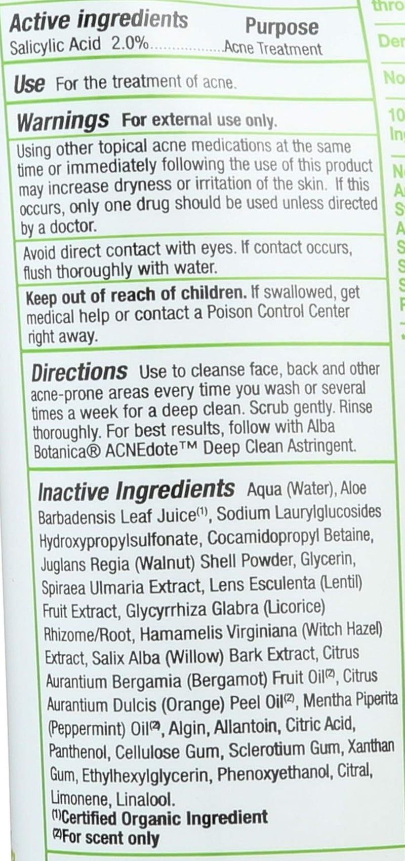 Acnedote Maximum Strength Acne Treatment Scrub for Face and Body, 8 Oz
