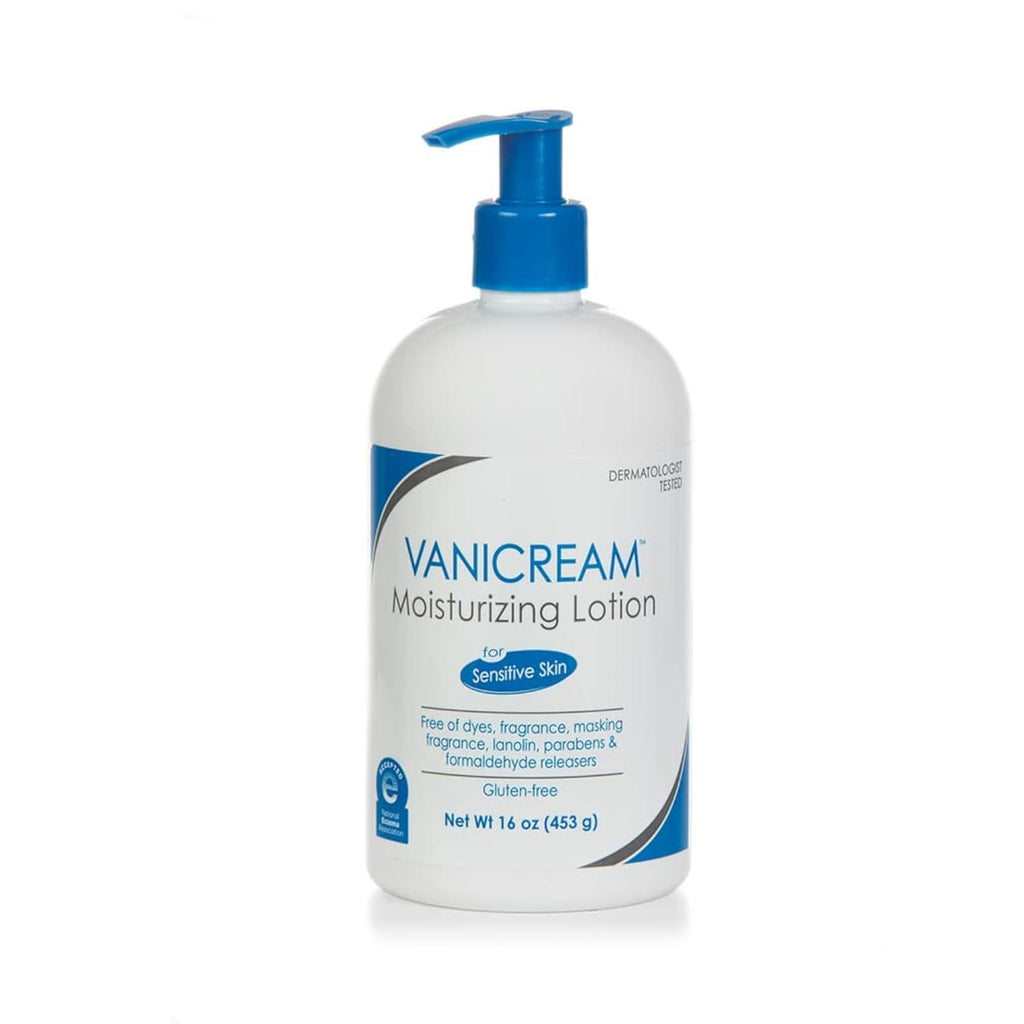 Moisturizing Lotion with Pump - Fragrance-Free and Gluten-Free Formula for Sensitive Skin - 16 Ounces (Single Pack)