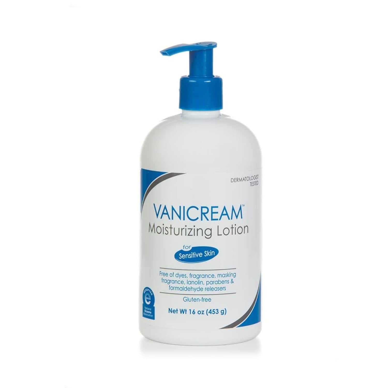 Moisturizing Lotion with Pump - Fragrance-Free and Gluten-Free Formula for Sensitive Skin - 16 Ounces (Single Pack)