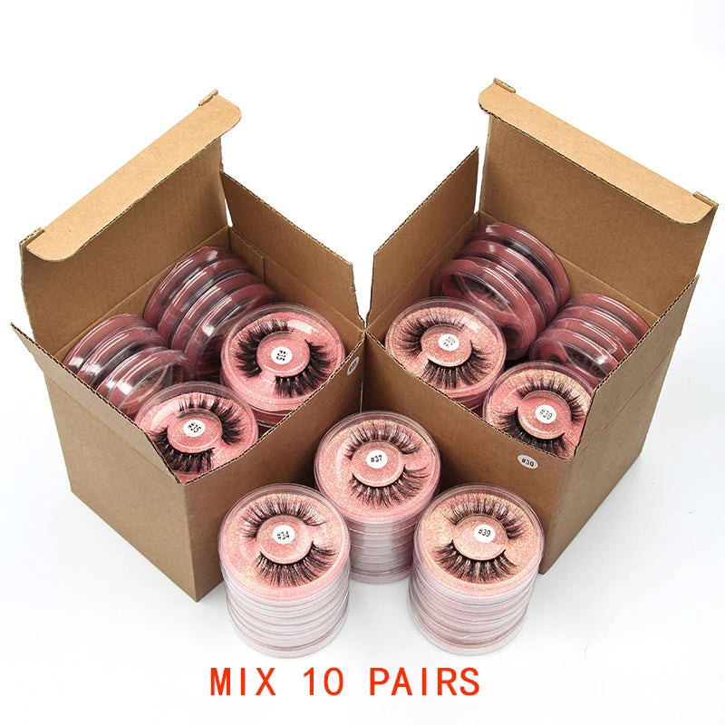 Wholesale 3D Mink Eyelashes Set - Natural Thick False Lashes in Bulk (4/10/20/50/100 PCS)