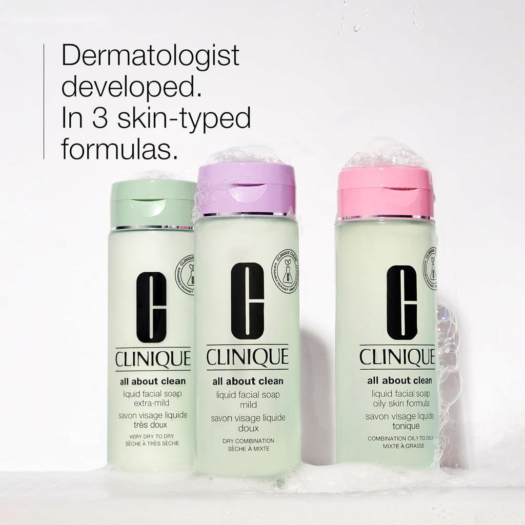 Clean Liquid Facial Soap Mild - Gentle Cleanser for Dry Combination Skin - Type 2 Face Wash - Step 1 in 3-Step Skincare Routine