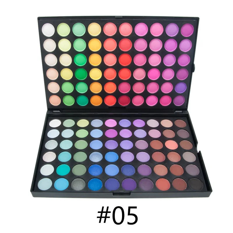 120-Color Waterproof Eye Makeup Set - Nude Eyeshadow Palette with Glitter and Matte Pigmented Pressed Powders