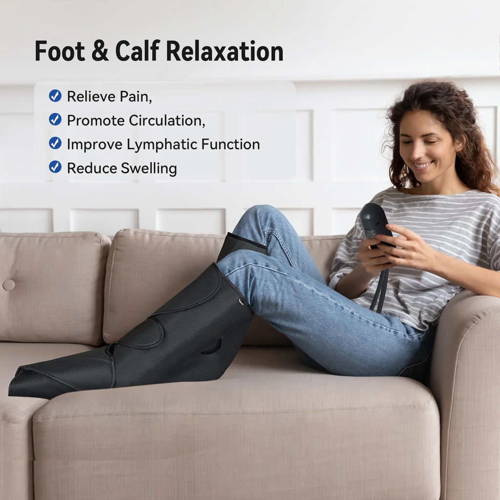 Leg Massager for Circulation, Leg and Foot Compression Massager with 3 Intensities 2 Modes 2 Extensions FSA/HSA Eligible