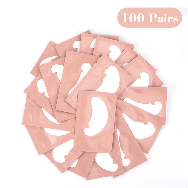 100 Pairs of Hydrogel Grafting Eyelash Stickers - Gentle and Non-Irritating Lashes Extension Supplies for Makeup Application
