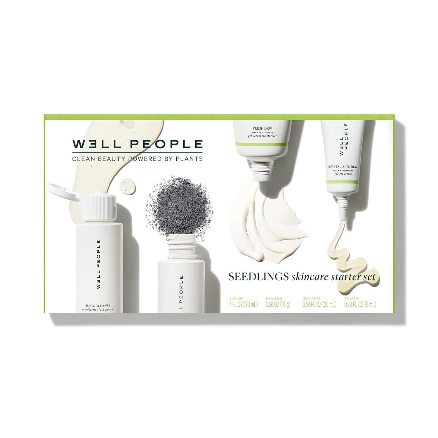 Plant Power Skincare Essentials Mini Set: Comprehensive Cleansing, Hydrating, Exfoliating, and Nourishing Kit, Vegan and Cruelty-Free