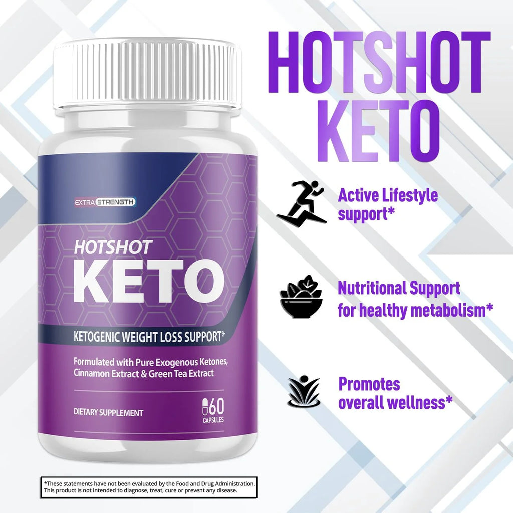 Hotshot Keto - Dietary Supplement for Weight Loss - Energy & Focus Boosting Supplements for Weight Management & Metabolism - Advanced Fat Burn Raspberry Ketones Pills - 300 Capsules (5 Pack)