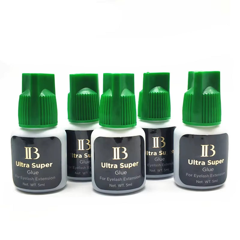 Korean Original IB Ultra Super Glue for Eyelash Extensions - 5ml Professional Adhesive with Green Cap for False Lashes