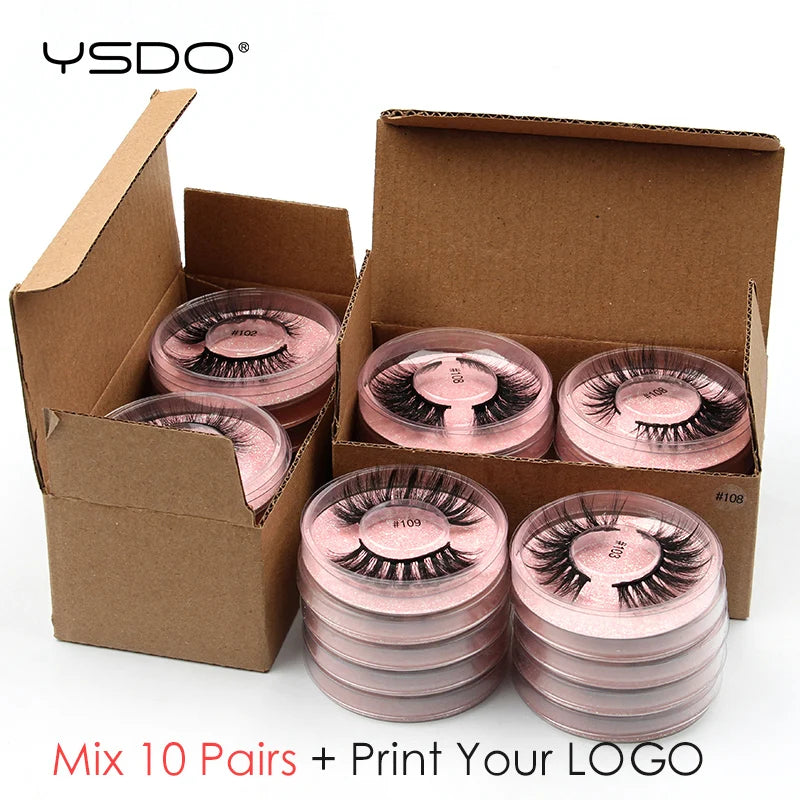 Wholesale 3D Mink Eyelashes Set - Natural Thick False Lashes in Bulk (4/10/20/50/100 PCS)