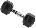 15 lb Hex Dumbbell with Black Rubber Coating