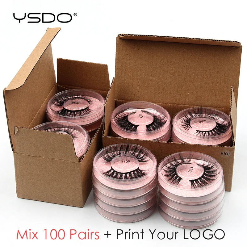 Wholesale 3D Mink Eyelashes Set - Natural Thick False Lashes in Bulk (4/10/20/50/100 PCS)