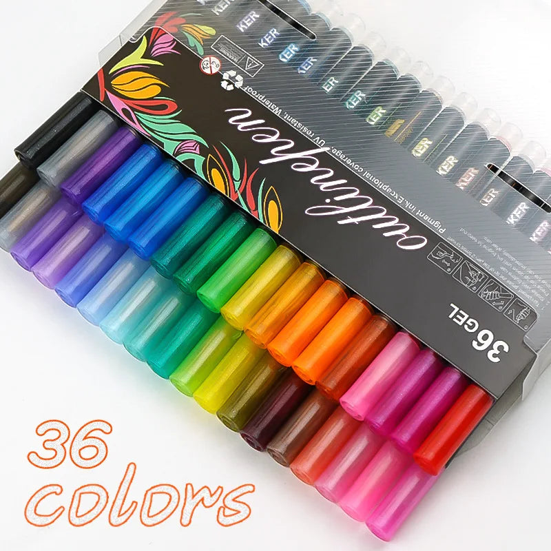 Double-Line Outline Pen Set - Available in 8 to 48 Colors, Fluorescent Metal Color Markers for DIY Projects and Creative Handbooks