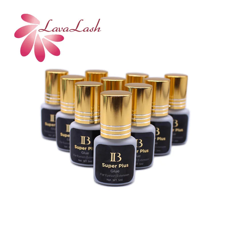 IB Super Plus Eyelash Extension Adhesive - Original Ibeauty Gold Cap Black Glue (5/10 Bottles)