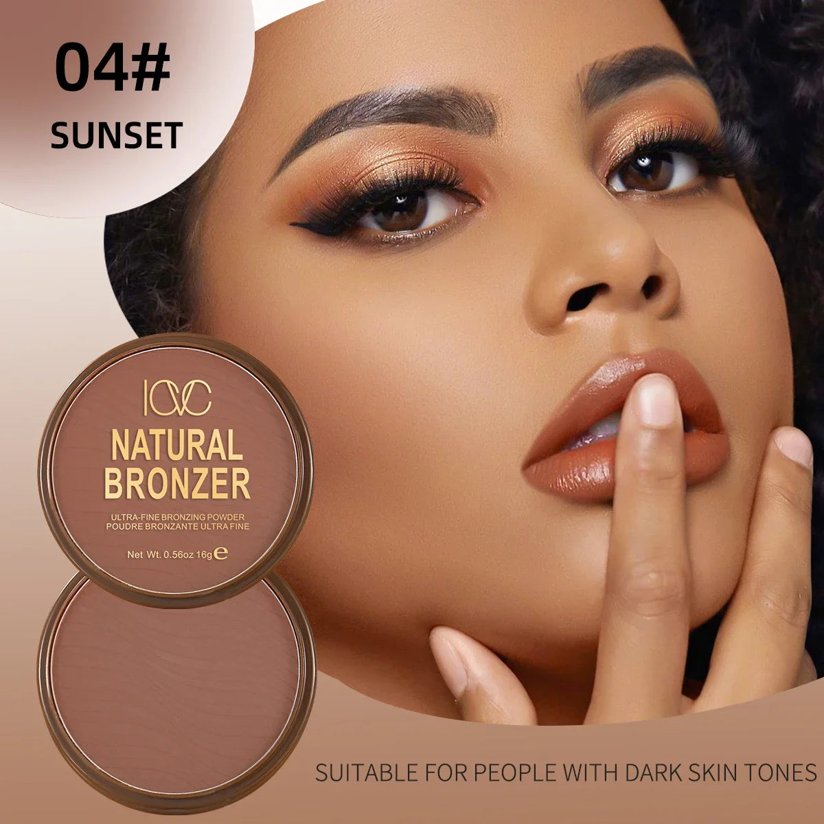 Matte Bronzer and Contour Palette for Dark Skin - Natural Profile Powder and Concealer for Flawless Makeup Setting