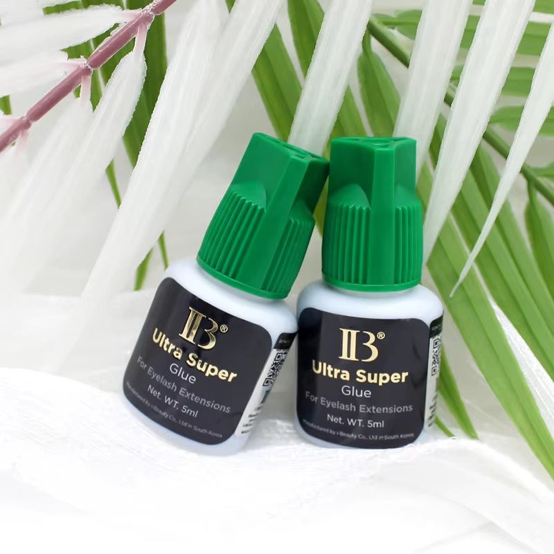 Korean Original IB Ultra Super Glue for Eyelash Extensions - 5ml Professional Adhesive with Green Cap for False Lashes