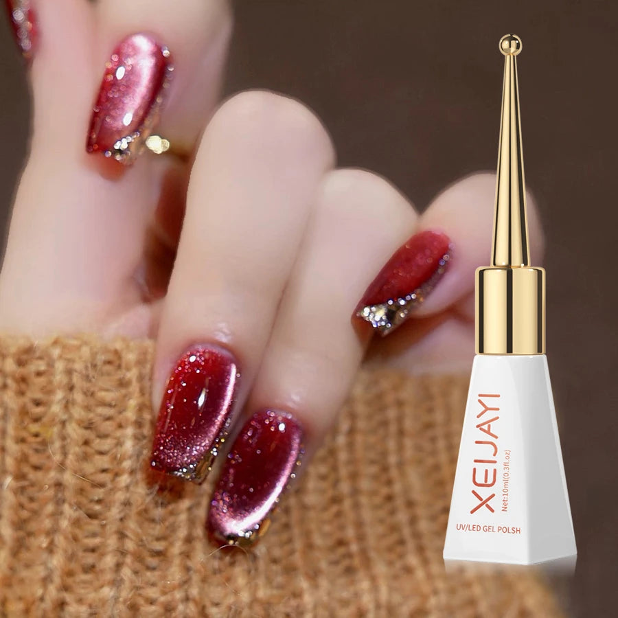 10ml Magnetic Cat Eye Chrome Nail Powder - Chameleon Metallic Glitter for Gel Polish and DIY Nail Art