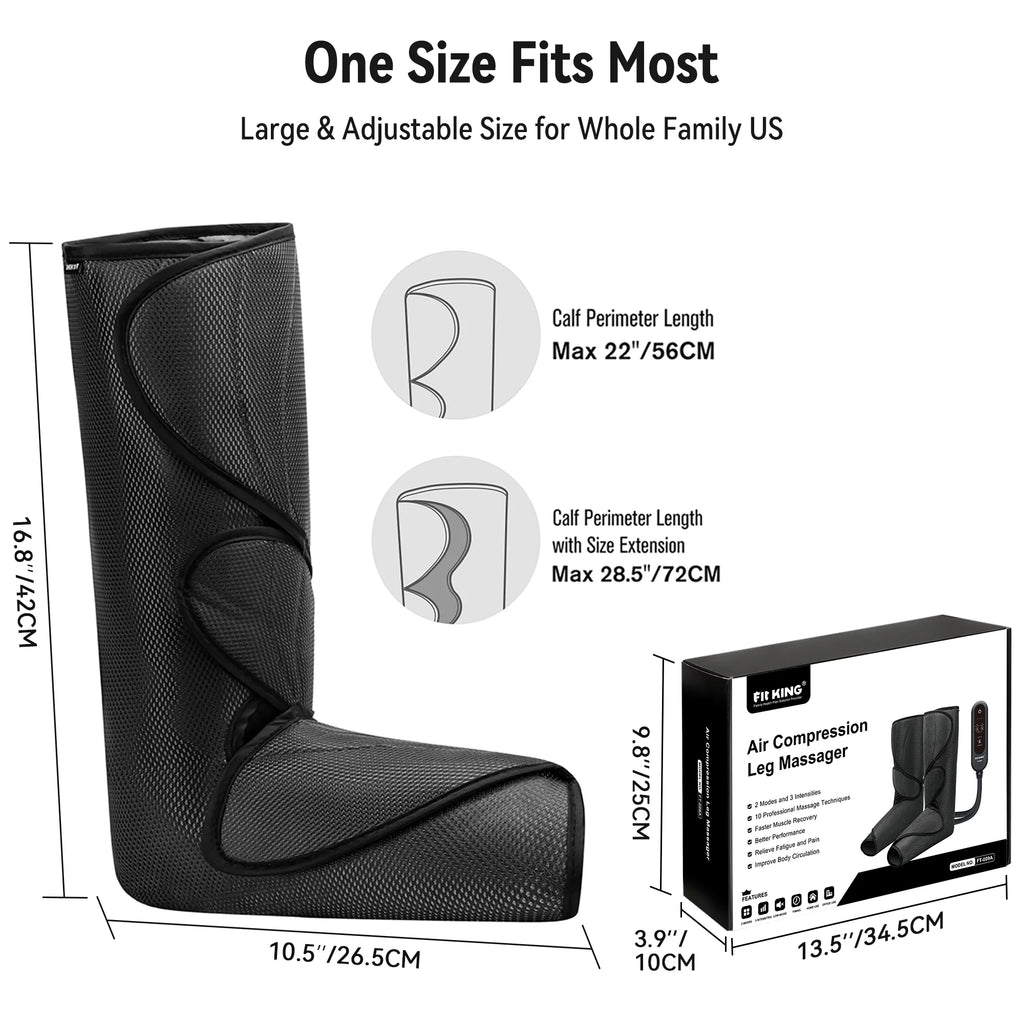 Leg Massager for Circulation, Leg and Foot Compression Massager with 3 Intensities 2 Modes 2 Extensions FSA/HSA Eligible