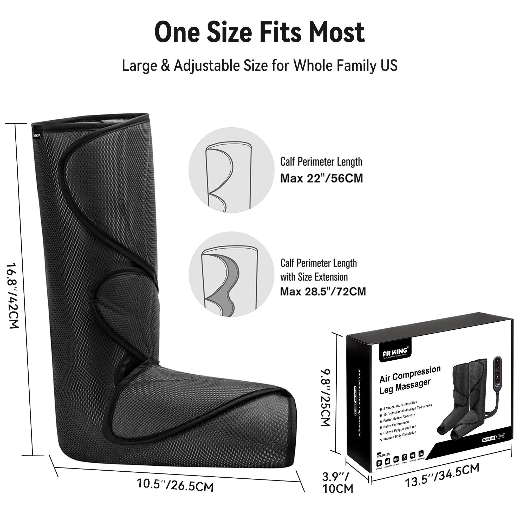 Leg Massager for Circulation, Leg and Foot Compression Massager with 3 Intensities 2 Modes 2 Extensions FSA/HSA Eligible
