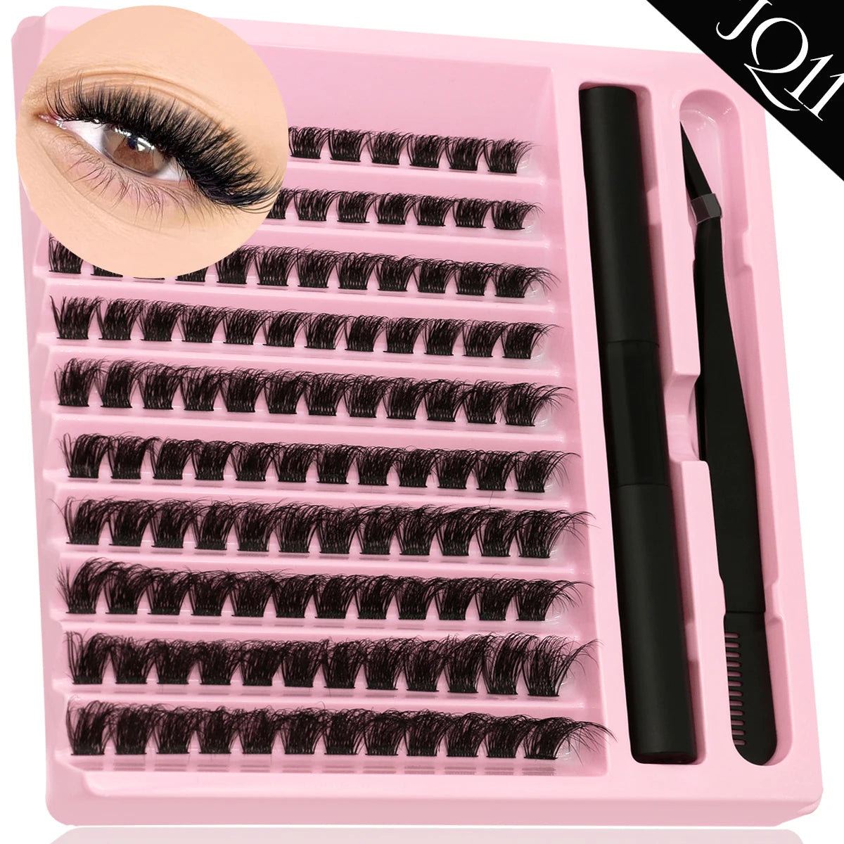 DIY Individual Lash Cluster Kit with Bond and Seal for Eyelash Extensions