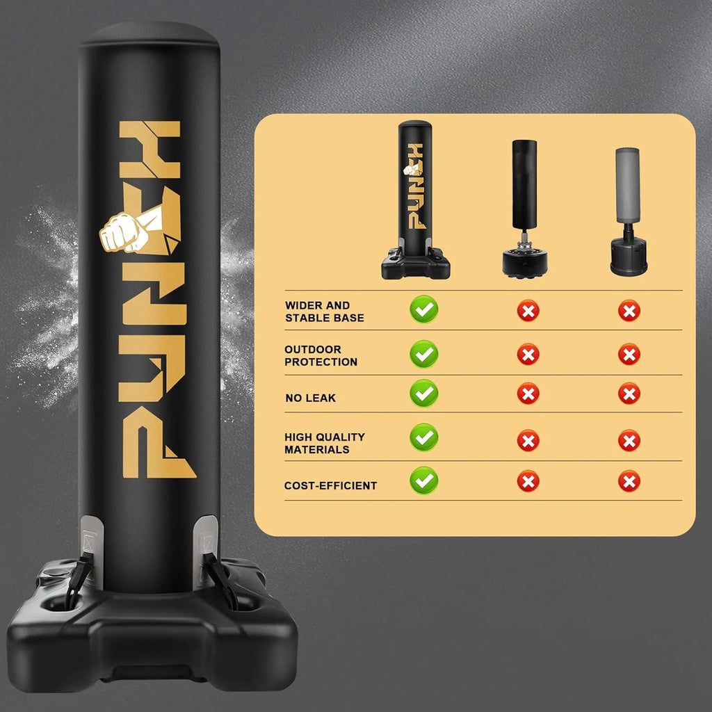 Freestanding Heavy Punching Bag with Stand for MMA and Kickboxing Training - Perfect for Home Gym Fitness for All Ages