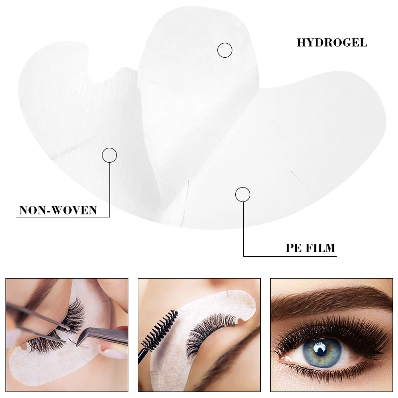 100 Pairs of Hydrogel Grafting Eyelash Stickers - Gentle and Non-Irritating Lashes Extension Supplies for Makeup Application