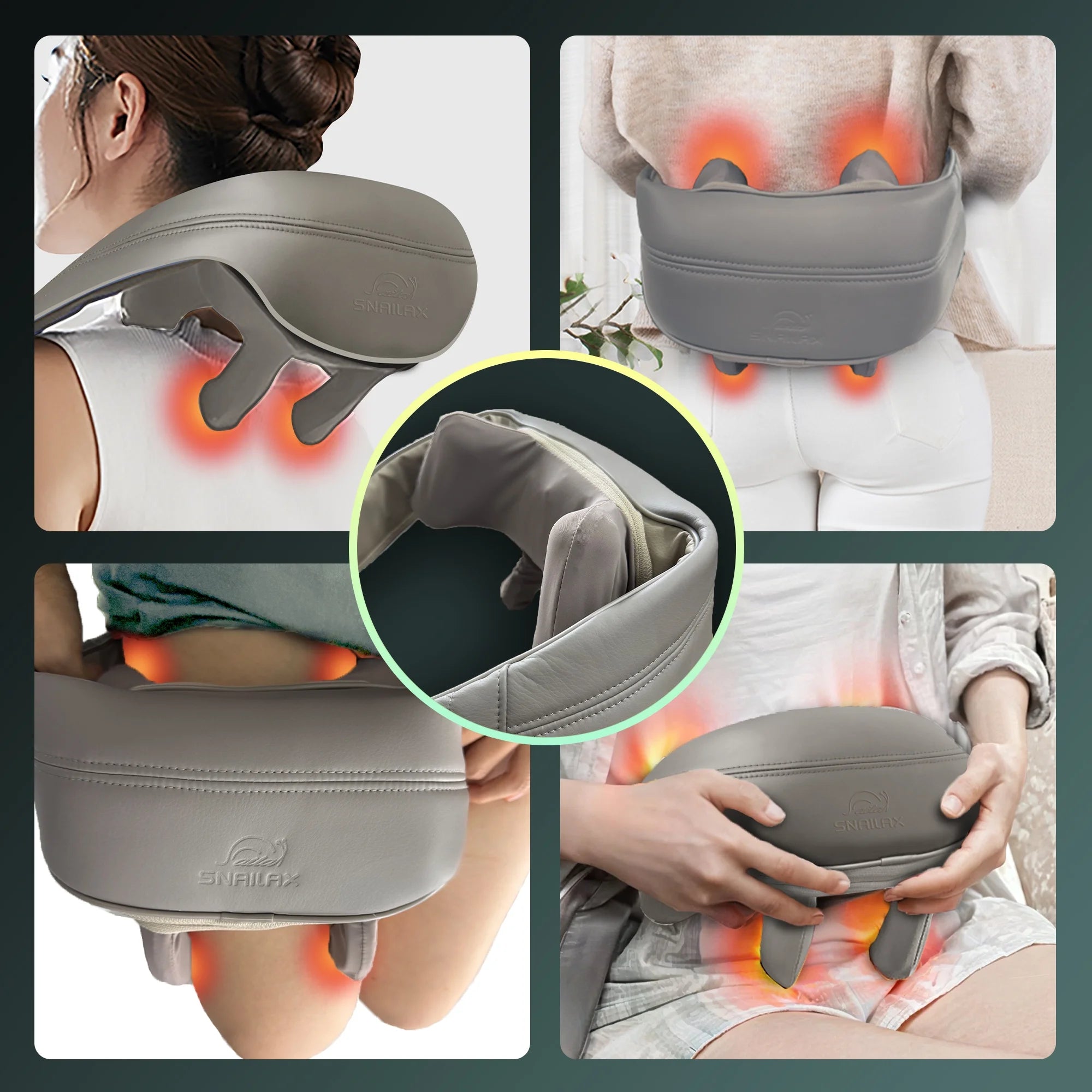 Cordless Shiatsu Neck & Shoulder Massager with Heat for Pain Relief, Deep Tissue Kneading, Gifts