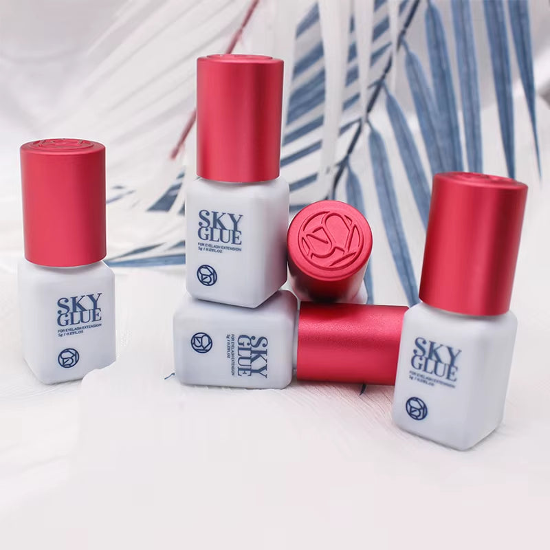 SKY S+ Glue for Fake Eyelash Extensions - Original Korean Formula, 5ml, Red Cap - Professional Adhesive for Beauty and Makeup Applications